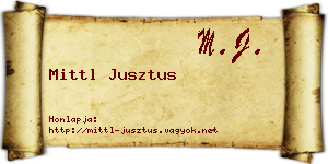 Mittl Jusztus névjegykártya